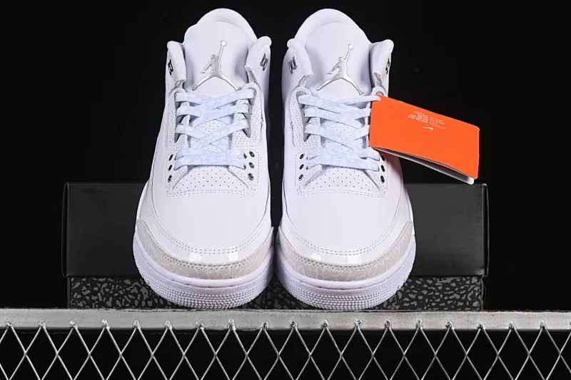 All categories Air Jordan Jordan series basketball shoes Air Jordan 3 OG version Air Jordan 3 Retro "Pure Money" AJ3 Joe 3 replica white cat CT8532-111